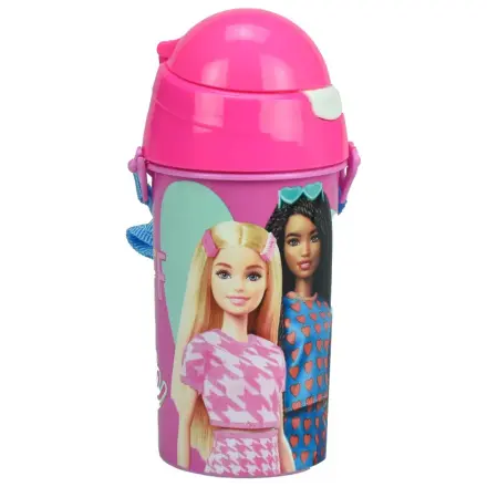 Barbie Happy Thoughts Plastic Straw Bottle with Hook 500 ml product photo