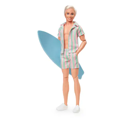 Barbie The Movie Doll Ken Wearing Pastel Striped Beach Matching Set product photo