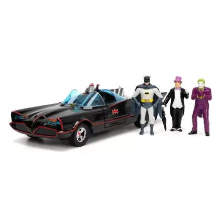 Batman Diecast Model 1/24 Pack of 5 Classic TV Series Batman, Robin, Joker, Penguin & Batmobile product photo