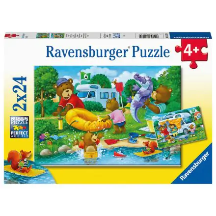Bear family goes camping puzzle 2x24pcs product photo