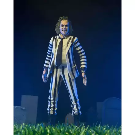 Beetlejuice 1988 Action Figure Beetlejuice Black and White Striped Suit 18 cm termékfotója