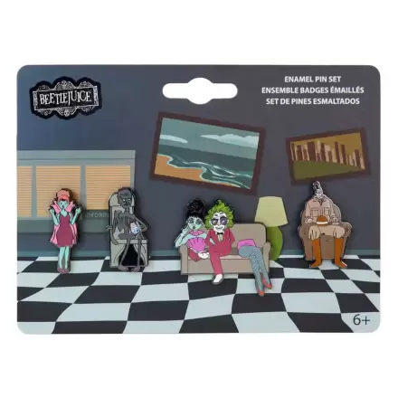 Beetlejuice by Loungefly Enamel Pins 4-Set Waiting Room 3 cm product photo