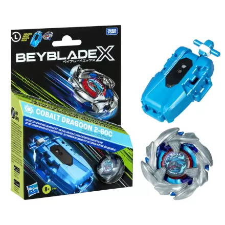 Beyblade X Cobalt Dragoon 2-60C Premium set launcher with rope and top termékfotója