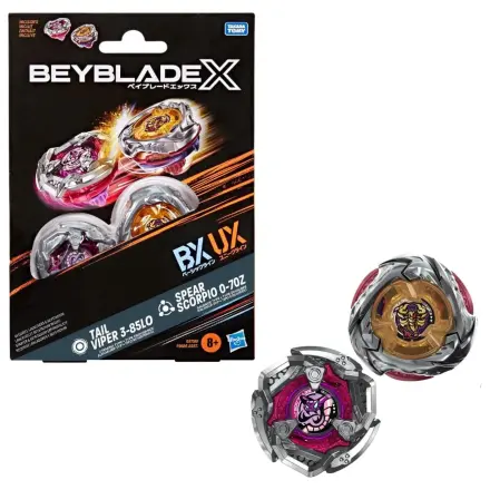 Beyblade X Tail Viper 3-85LO & Spear Scorpio 0-70Z product photo