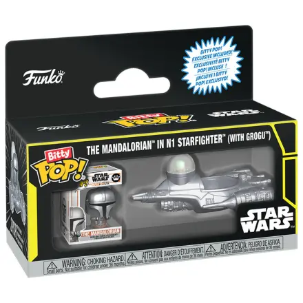 Bitty Funko POP figure Ride Star Wars The Mandalorian In N1 Starfighter With Grogu product photo