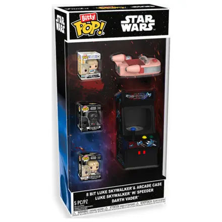 Bitty Funko POP figure Star Wars 8 Bit Luke Skywalker & Arcade Case product photo