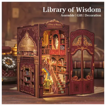 BOOK NOOK KIT DIY Library of Wisdom 281pc + LED Light construction set product photo