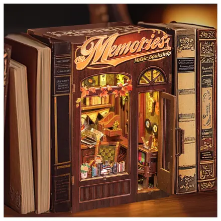 BOOK NOOK KIT DIY Memories Music Bookshop 136pc + LED Light construction set product photo