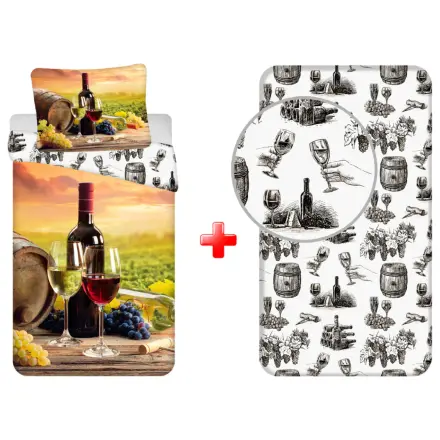 Wine Tasting Duvet Cover and Fitted Sheet Set product photo