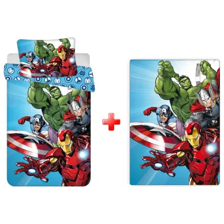 Avengers Light Blue Kids, Preschool Duvet Cover and Fleece Blanket Set product photo