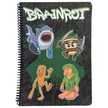 Brainrot Green B/5 Lined Spiral Notebook, 70 Sheets product photo