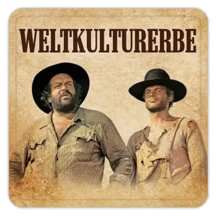 Bud Spencer & Terence Hill Tin coasters Weltkulturerbe 10 x 10 cm product photo