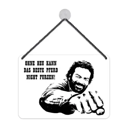 Bud Spencer Tin Sign Beste Pferd 16,5 x 11,5 cm product photo