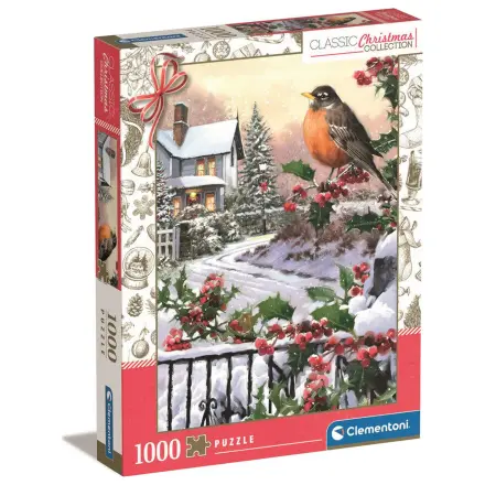 Christmas Collection Robin And Holly Bushes puzzle 1000pcs product photo