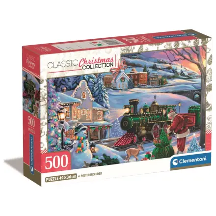 Christmas Train 500-Piece Compact Jigsaw Puzzle product photo