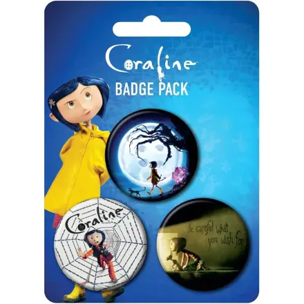 Coraline Large Pin-Back Buttons 3-Pack Key Art product photo