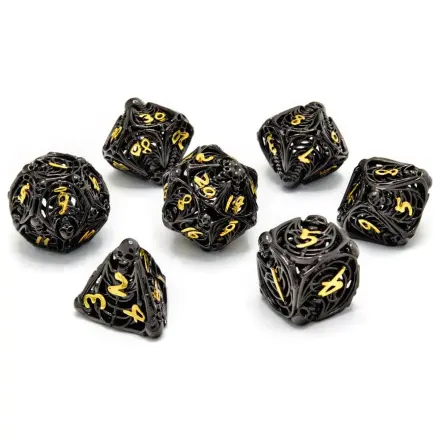 CritStones Hollow Metal Dice Set Soulreaper Gold product photo