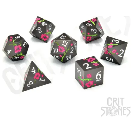 CritStones Metal Dice Set Nighttime Blossom product photo