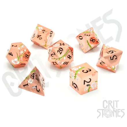 CritStones Metal Dice Set Pink Blossom product photo