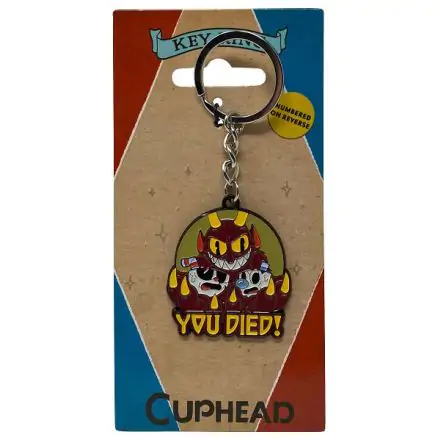 Cuphead Metal Keychain You Died! Limited Edition 4 cm product photo
