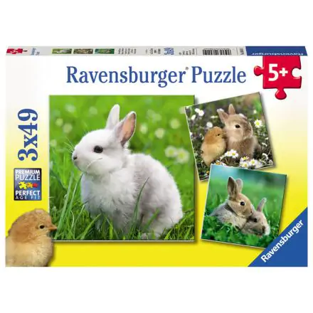 Cute bunnies puzzle 3x49pcs product photo