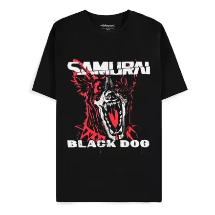Cyberpunk 2077 T-Shirt Black Dog Samurai Album Art termékfotója