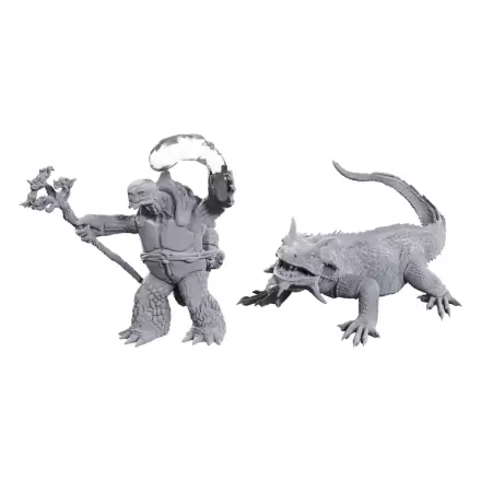 D&D Nolzur's Marvelous Miniatures Unpainted Miniatures Tortle Druid & Wild Shape Giant Lizard product photo
