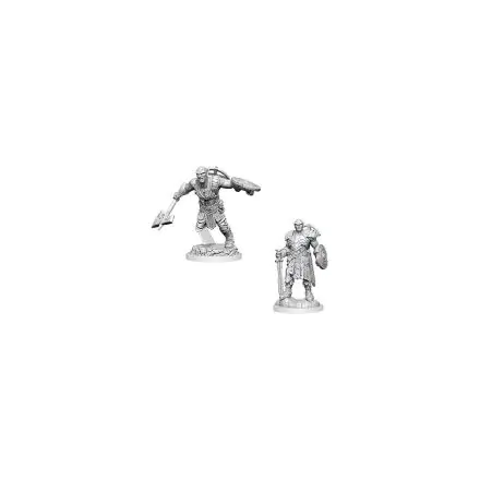 D&D Nolzur's Marvelous Miniatures Unpainted Miniatures 2-Pack Earth Genasi Fighter product photo