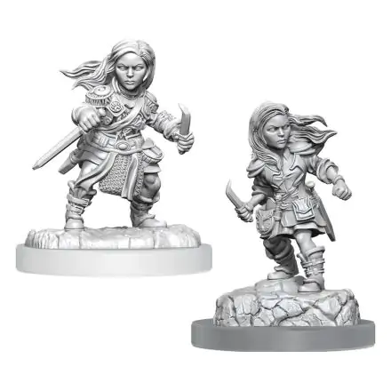 D&D Nolzur's Marvelous Miniatures Unpainted Miniatures 2-Pack Halfling Rogue Female product photo