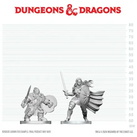 D&D Nolzur's Marvelous Miniatures Mini Figures Dwarf Fighter & Orc Paladin  product photo