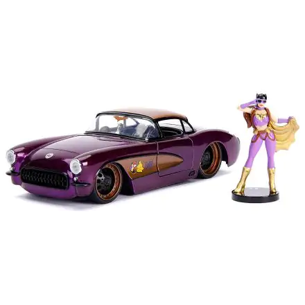 DC Comics Batgirl Chevy Corvette 1957 metal car + figure set product photo