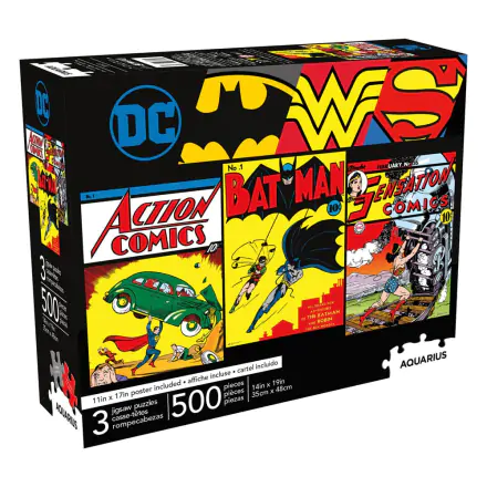 DC Comics Jigsaw Puzzle Batman, Superman, Wonder Woman 3-Pack (500 pieces) product photo