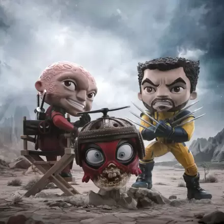 Deadpool & Wolverine Mini Co. PVC Figure Deadpool and Wolverine set Unmasked 14 cm product photo