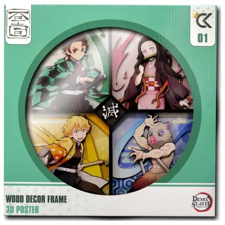 DEMON SLAYER Tanjiro, Nezuko... Wood Decor Frame 3D Poster product photo