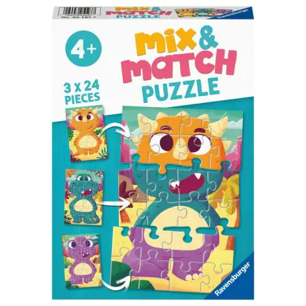 Dinosaurs to mix puzzle 2x24pcs product photo