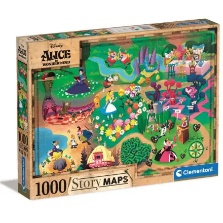 Disney Story Maps Jigsaw Puzzle Alice in Wonderland (1000 pieces) termékfotója