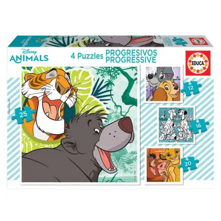 Disney Animals Lady and Trump + 101 Dalmatians + Lion King + Jungle Book Progressive puzzle 12-16-20-25pcs product photo