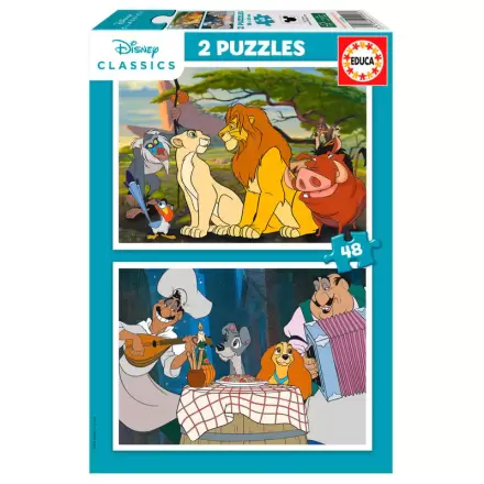 Disney Animals The Lion King + Lady and Trump puzzle 2x48pcs product photo