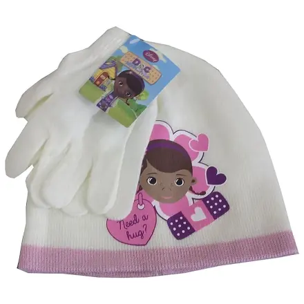 Disney Doc McStuffins Hug White Kids Hat + Gloves Set 54 cm product photo