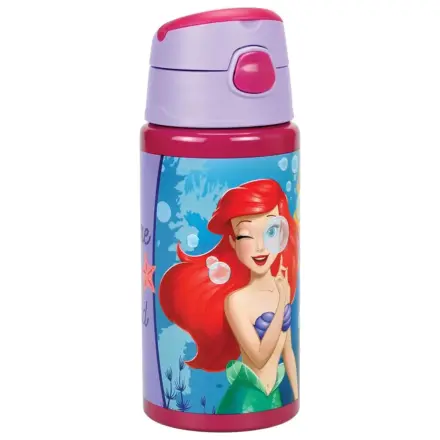 Disney Princess Ariel Fairytale Aluminum Water Bottle with Straw and Hook 500 ml product photo