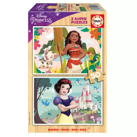 Disney Princess Vaiana + Snow White wood puzzle 2x50pcs product photo