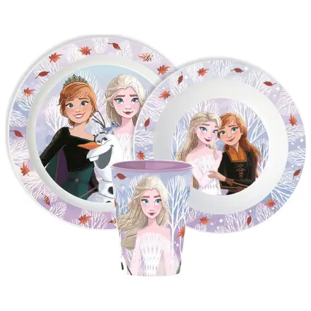 Disney Frozen Autumn Leaves Dinnerware Set, Micro Plastic Set, with Glass product photo