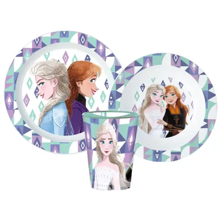 Disney Frozen Ice Magic Dinnerware Set, Micro Plastic Set, with Glass 260 ml product photo