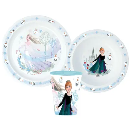 Disney Frozen Royally Cool Christmas Dinnerware Set, Micro Plastic Set, with 260 ml Glass product photo