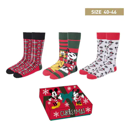 Disney Socks 3-Pack Mickey Christmas Collection 40-46 product photo