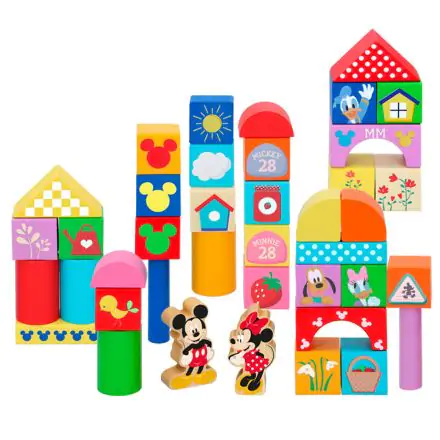 Disney Mickey and Minnie 40 wooden blocks tin product photo