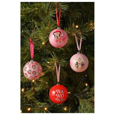 Disney Mickey & Minnie Set of 4 Christmas baubles product photo