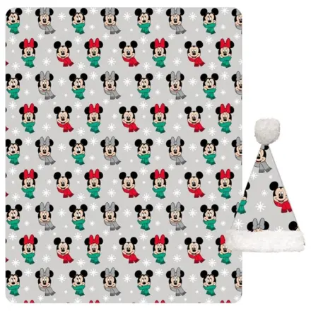 Disney Mickey, Minnie Christmas Noel Coral Fleece Blanket and Hat Set product photo