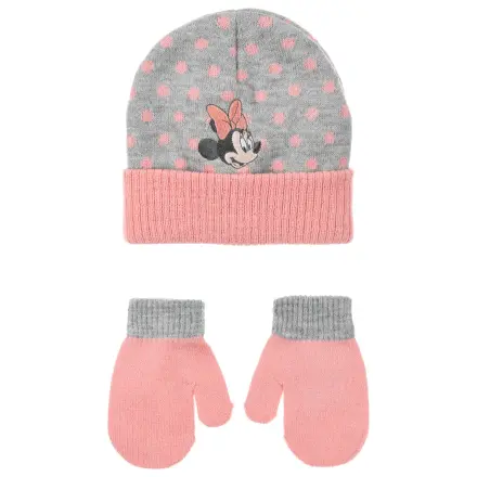 Disney Minnie Dots Grey baby hat and glove set 48 cm product photo