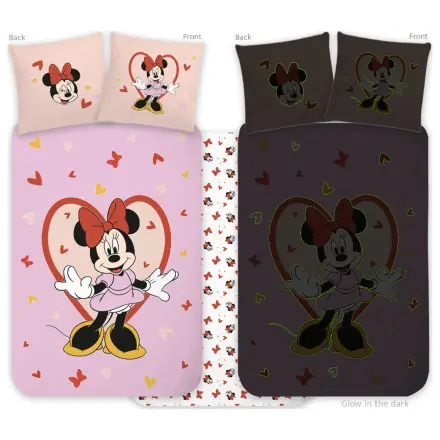 Disney Minnie Heart Glow-in-the-Dark Kids Toddler Duvet Cover product photo